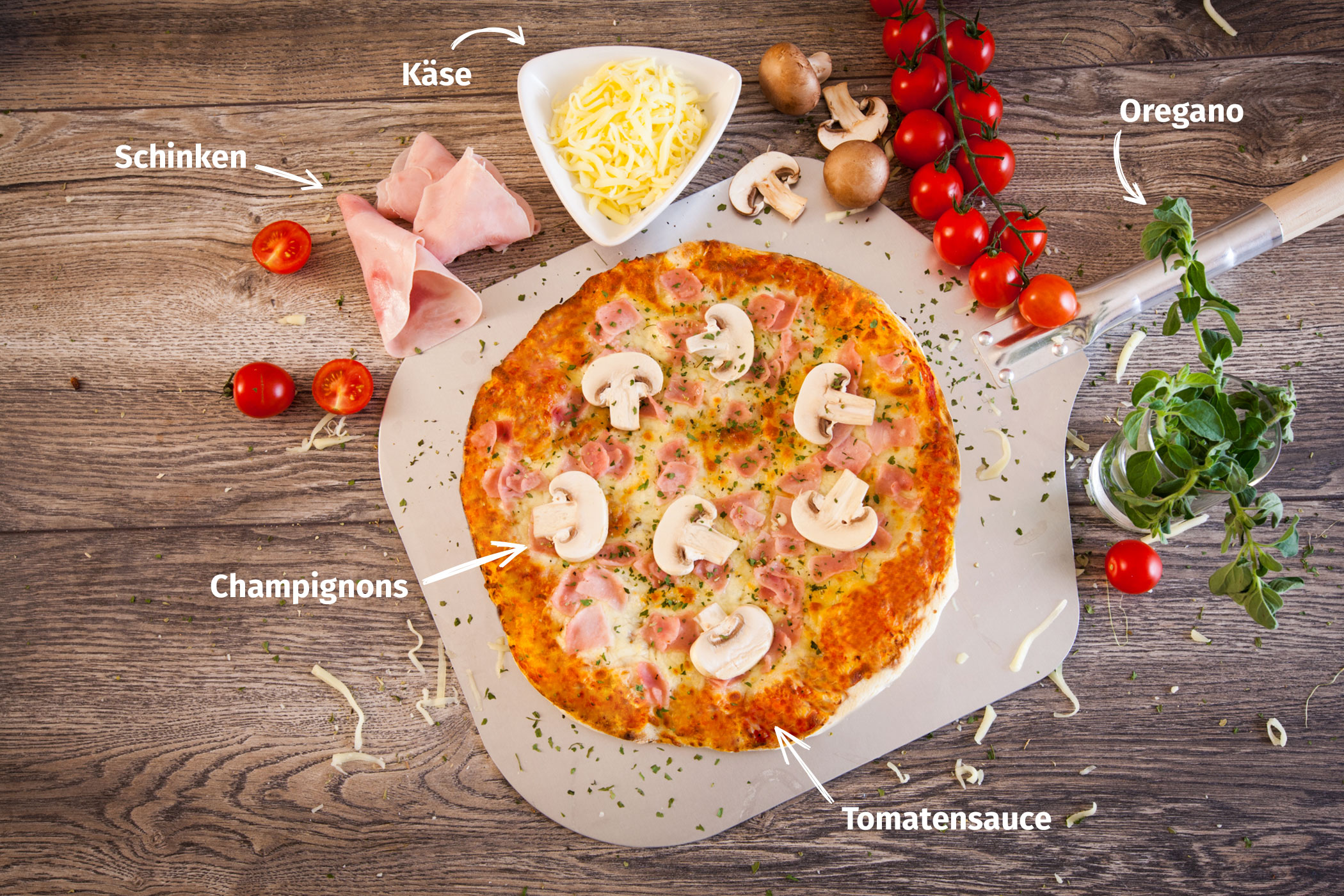 Original Franzesco Pizza Capricciosa mit Zutaten