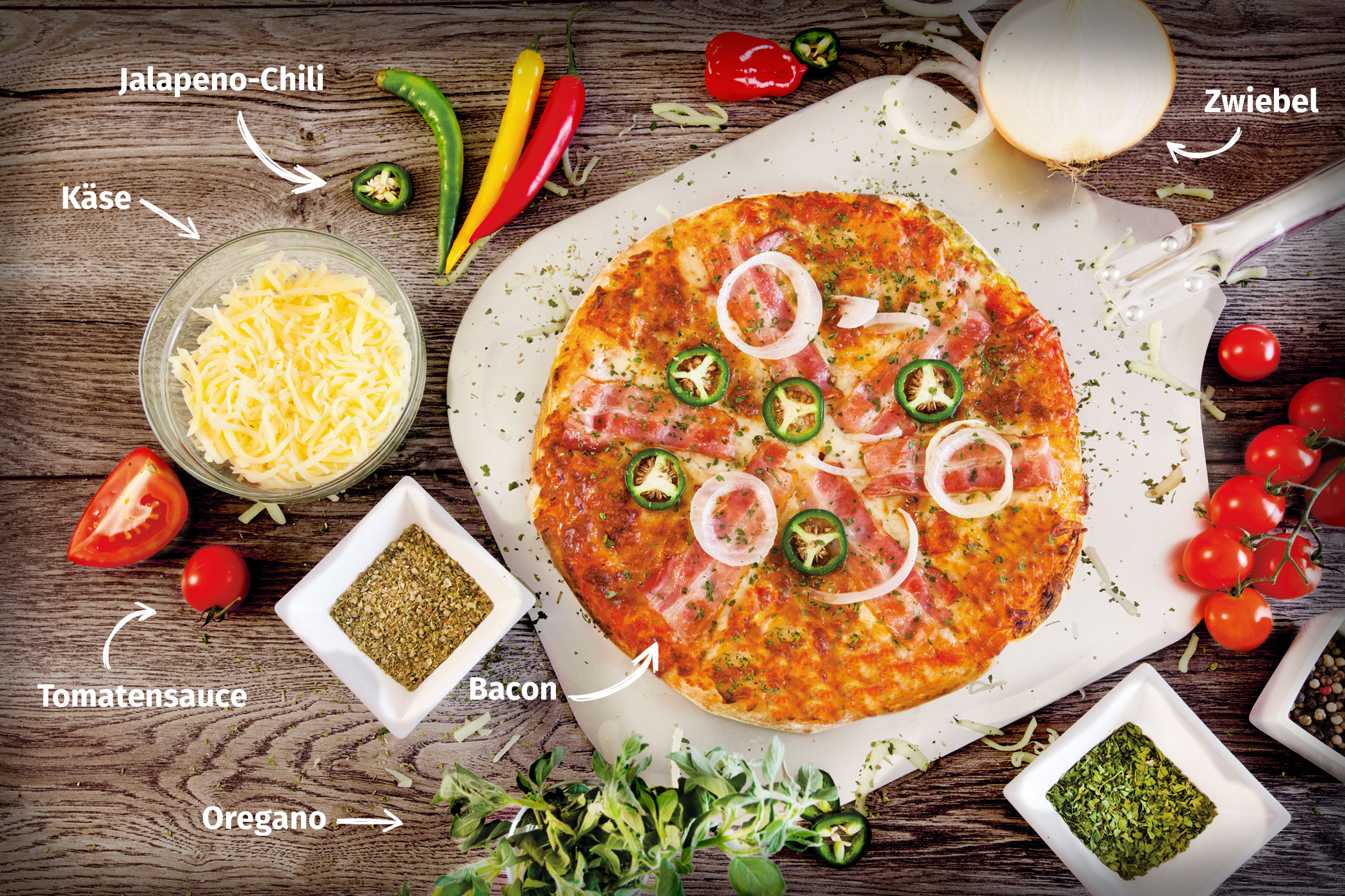 Original Franzesco Pizza Chili mit Zutaten